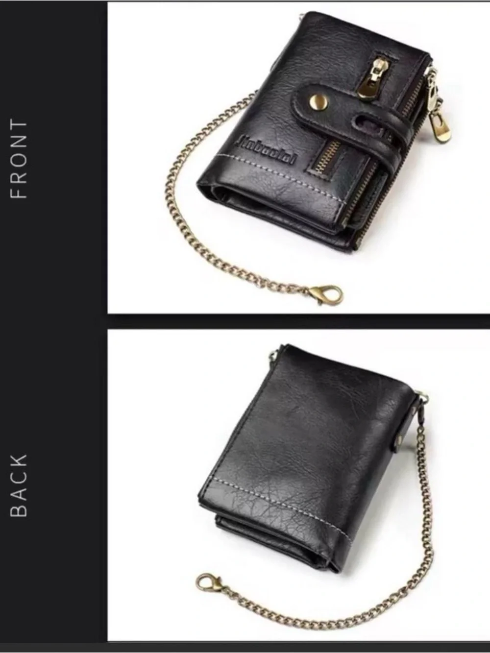 Vintage Black Wallet Crossbody with Gold Hardware